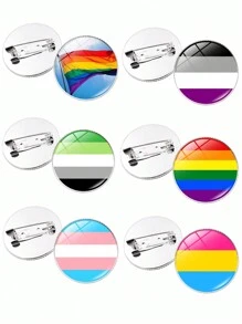 suteyi 1 Rainbow  Glass Brooch, Pride Month Accessory - Multicolor - View 9