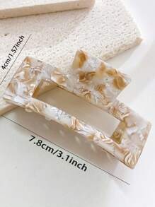 1pc Women's Light-Colored Acetic Acid Square Shaped Medium Size Simple Style Hair Claw Suitable For Daily Wear,Dopamine Claw Clips Hair Clips Hair Jaw Clip Hair Clamps Hair Clutch Hair Catcher Clip