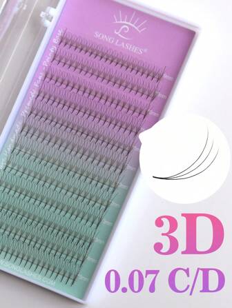  SONG LASHES 3D 锋利薄尖底预制扇形睫毛延长化妆工具适用于沙龙美容 C D 卷曲睫毛簇、睫毛簇、单根睫毛、睫毛、假睫毛