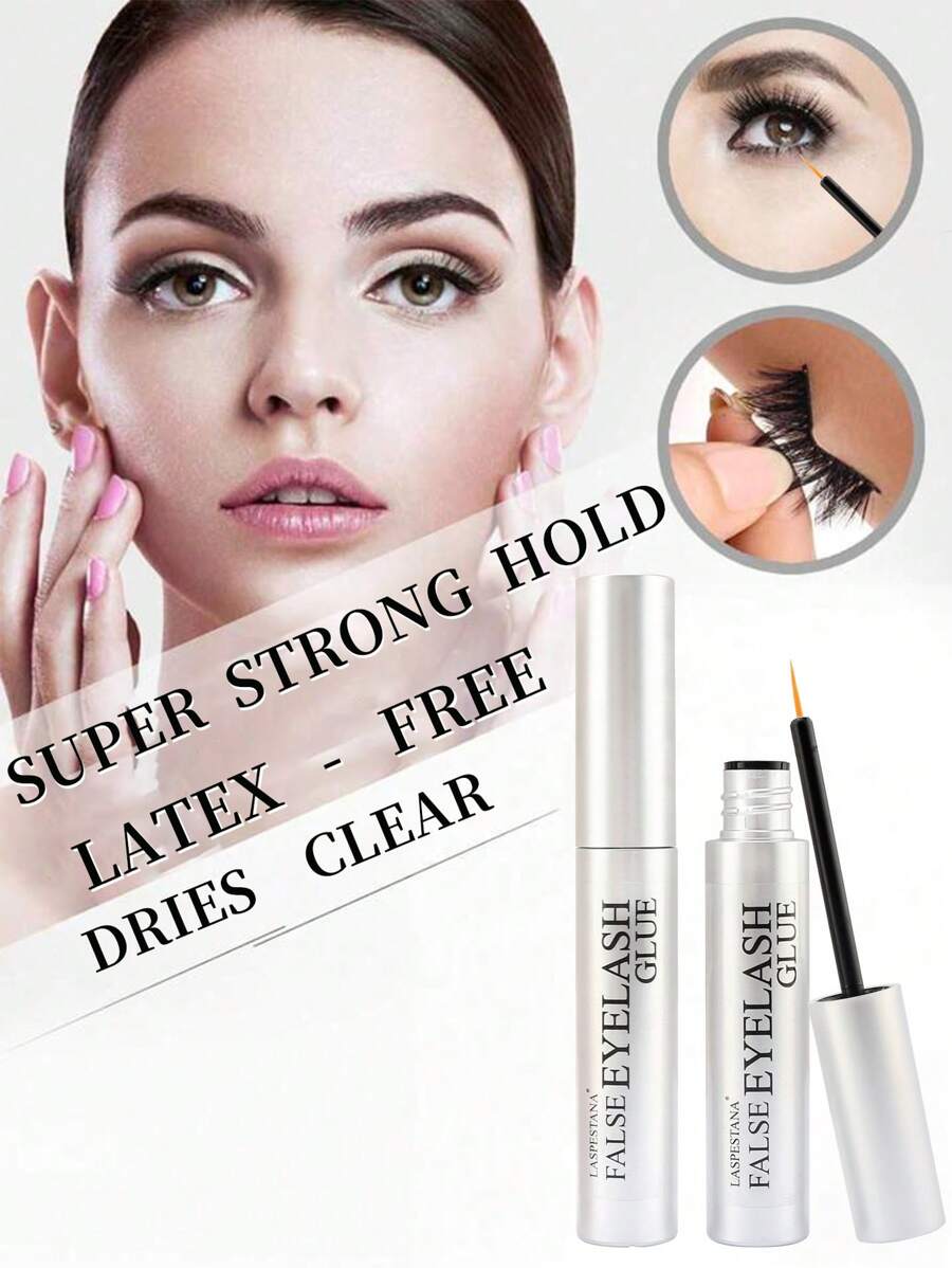 Laspestana Super Strong Hold Eyelash Adhesive, Brush On, Waterproof