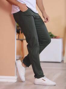 Men Jeans - Green - View 2
