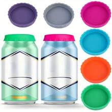2 piezas Tapas de sellado de silicona para lata de refresco y botella de cerveza, a prueba de fugas y polvo, para mantener fresco - Talla única - Ver 1