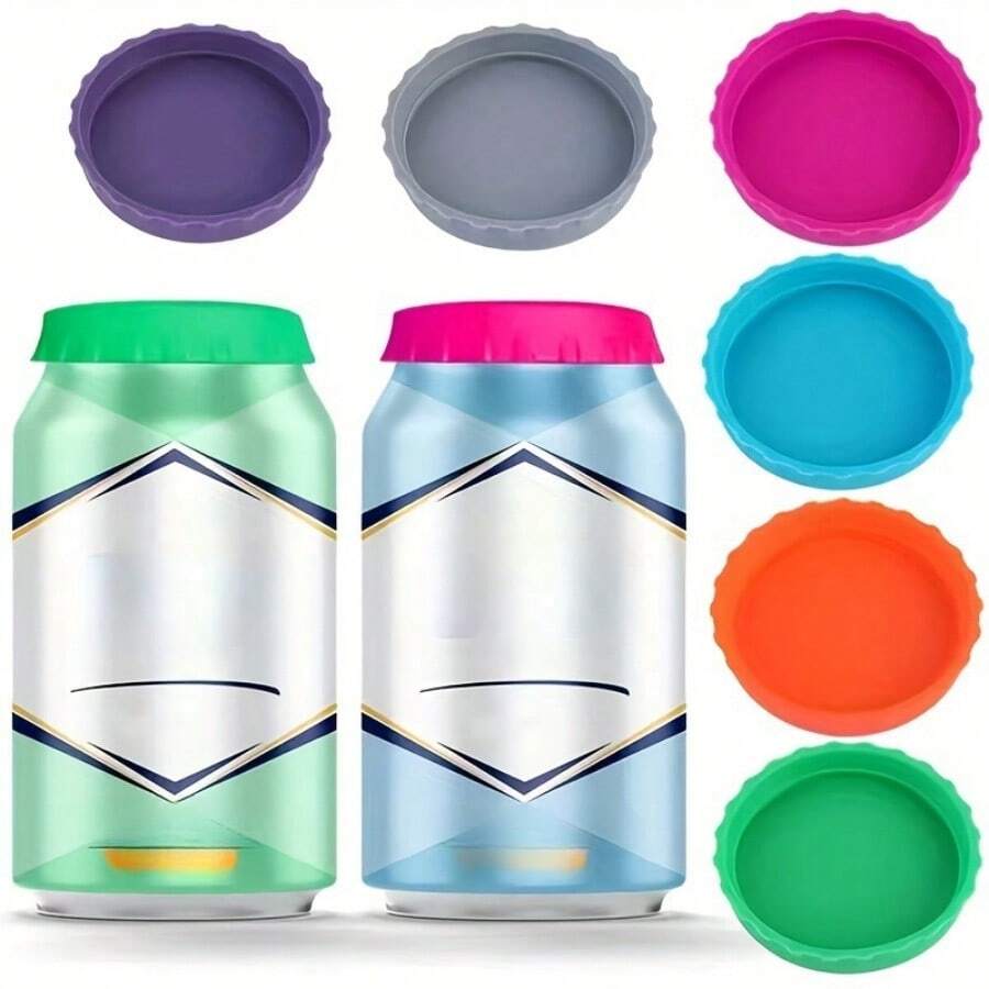 2 piezas Tapas de sellado de silicona para lata de refresco y botella de cerveza, a prueba de fugas y polvo, para mantener fresco - Talla única - Ver 1