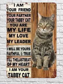 1pc 12x8 Inches Tin Sign Funny Cat, In This Kitchen We Dance   Vintage Poster, Love Cooking Vintage Poster, Love Cat Vintage Poster, Cat Cooking Lovers Gift, Funny Retro Kitchen Metal Sign