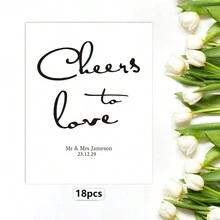 [Tùy chỉnh] 9/18/27 chiếc Nhãn dán chai chống nước cho đám cưới Nhãn dán trang trí đám cưới Tùy chỉnh, Thích hợp làm quà tặng đám cưới, Tiệc cưới, Buổi trình diễn cô dâu, Vật dụng trang trí đám cưới, Quà tặng trang trí tiệc cưới, Đồ dùng cho các bữa tiệc, Nhãn dán chai - Nhiều màu - Xem 9