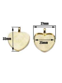 10pcs/Lot 25mm Heart-Shaped Pendant Cabochon Base Setting  Findings For DIY Jewelry Making Supplies - Alloy Heart-shaped Base - View 7
