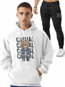 Men Hoodie & Sweatshirt Co-Ords - trắng - Xem 1