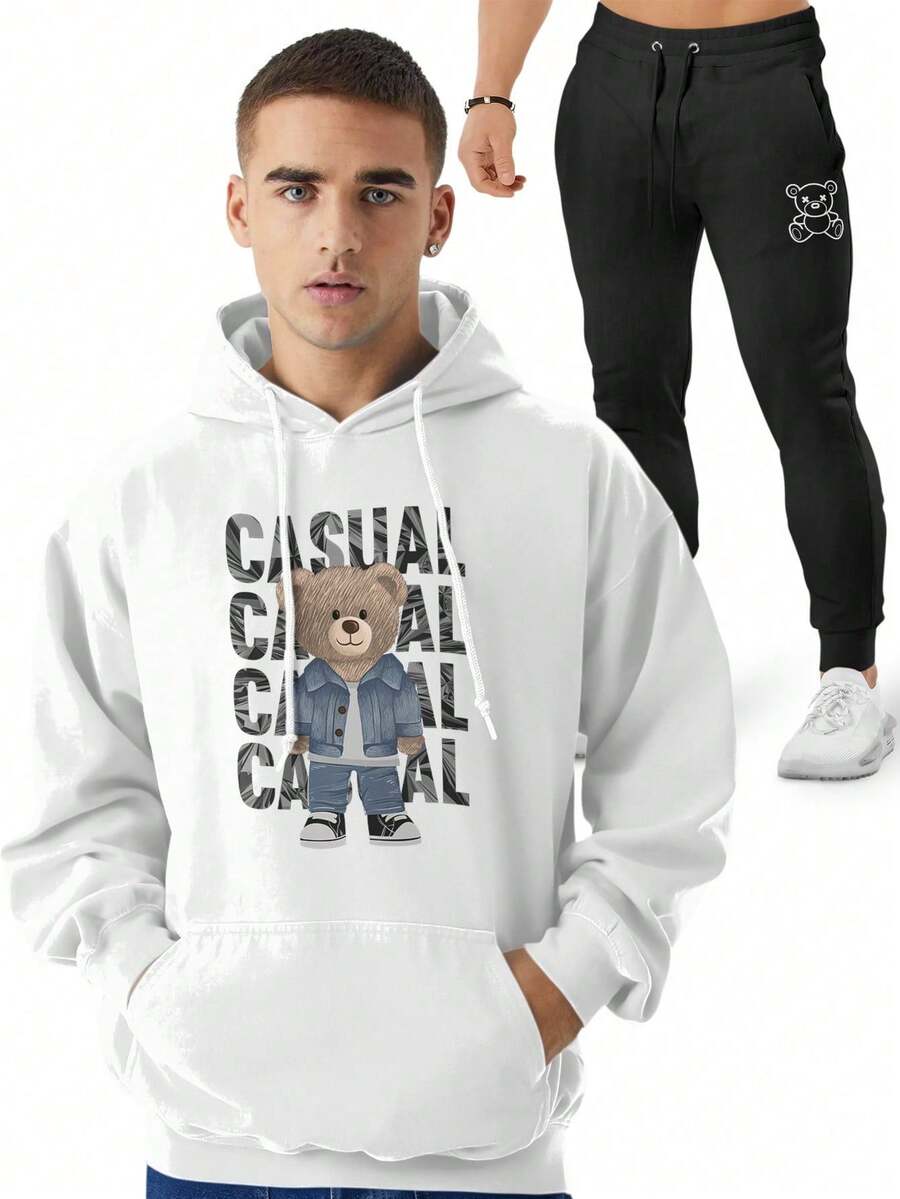 Men Hoodie & Sweatshirt Co-Ords - trắng - Xem 1