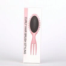 CANDY BRUSH 1 Piece Wet Curly Hair Brush, Defining Curl Hairbrush Soft Bristles With Prongs, Detangling  Trident Brushes Reduce Hair Pulling & Curl Separation, Round Detangler, Shaping And Styling Tools For Women Men Girls - Multicolor - View 10
