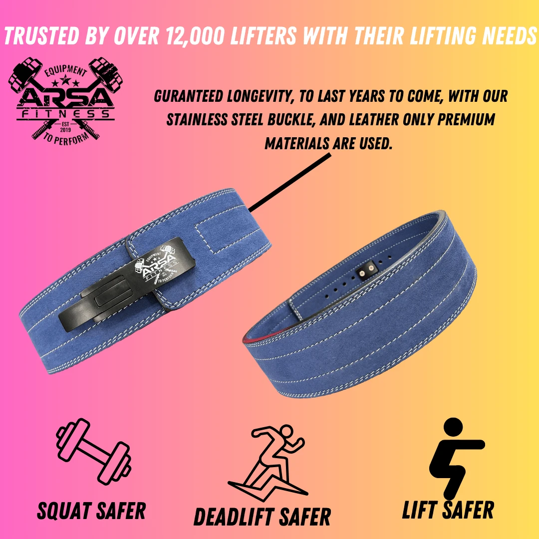 Arsa Fitness Lever Belt 10MM Competition Grade,Power Series For