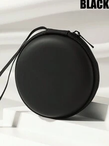 圓形皮革可摺疊眼鏡盒，多種折疊眼鏡收納盒，時尚的圓形可摺疊眼鏡收納袋 - A - 查看 1