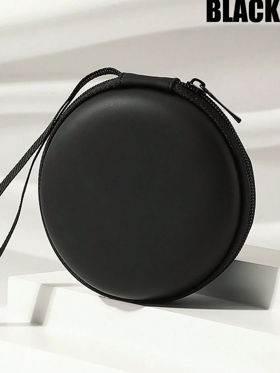 圓形皮革可摺疊眼鏡盒，多種折疊眼鏡收納盒，時尚的圓形可摺疊眼鏡收納袋 - A - 查看 1