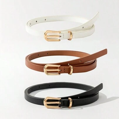 Set de 3 cinturones sencillos para mujer, para verano, escuela, otoño, Halloween