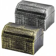 Pirate Treasure Chest Toy, Decorative Box For Bar/Party With Game Props For Treasure Hunt Game - Bronze - View 7