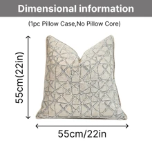 1pc Polyester Decorative Pillow Cover, Geometric Grid Pattern, Available In Multiple Sizes, Suitable For Living Room, Bed, Bedroom (Pillow Insert Not Included) - Brown - View 7