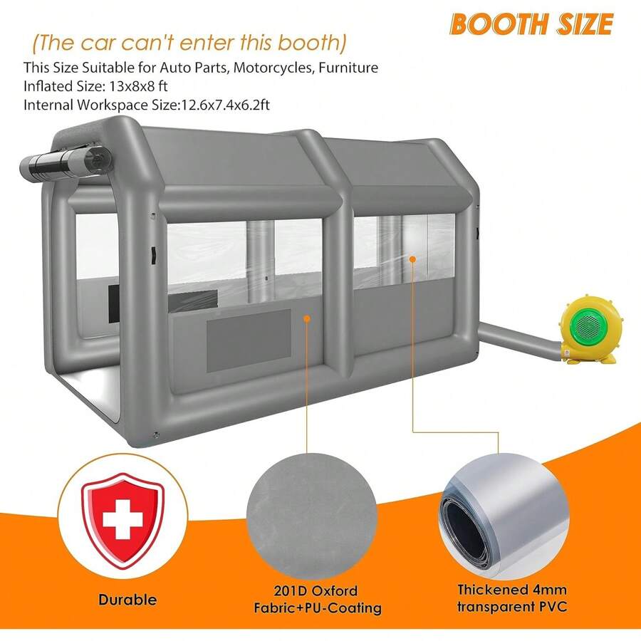 NATURAL EVOKE Portable Inflatable Paint Booth Tent 13x8x8ft Inflatable