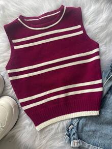 Women Knit Tops - 紫色 - 查看 1