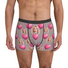 Ropa interior personalizada y divertida para hombre, novio o esposo - Calzoncillos tipo bóxer con foto personal como regalo del Día de San Valentín para él