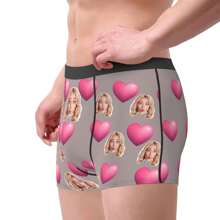 Ropa interior personalizada y divertida para hombre, novio o esposo - Calzoncillos tipo bóxer con foto personal como regalo del Día de San Valentín para él