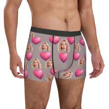 Ropa interior personalizada y divertida para hombre, novio o esposo - Calzoncillos tipo bóxer con foto personal como regalo del Día de San Valentín para él