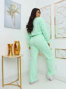 Women Two-Piece Outfits - Màu xanh Bạc hà - Xem 5