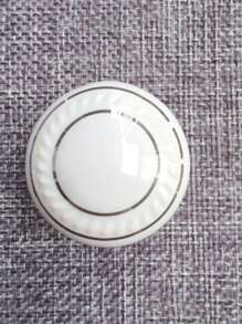 8 Stücke/Set Keramik Zuggriffe, vintage Knöpfe für Schubladen, gold/silberne kreisförmige Schranktürgriffe für Möbel, Schränke, Kommoden - weiß, grün, blau, schwarz, rot, orange, gelb - Keramikgriff mit goldenem und silbernem Rand - Übersicht 7