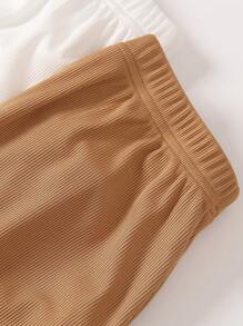 3 Stücke/Set Sommer Freizeitkleidung für Tween Mädchen, bestehend aus Rundhals-Ärmellosem Weste-Shirt und Fuß-Pyjama, lange Hose Outfit Einfarbig