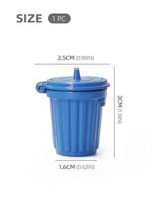1pc Dollhouse Miniature Metal Trash Can: 1/12 Mini House Replica Decoration Model - Multicolor - View 10