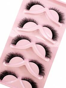 新款5對睫毛軟蓬鬆3D貂毛假睫毛貓眼睫毛捲翹增量貂毛假睫毛仿真自然假睫毛