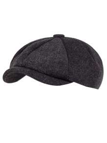 1pc Men's Wave Pattern Flat Cap, Outdoor Gentleman's Casual Hat Suitable For Spring And Autumn Travel - Black - View 1