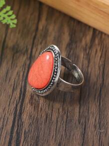 1入組幾何圖案可調節彩色搪瓷戒指，優雅時尚的創意配飾，適合派對/約會禮物