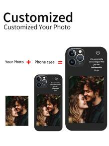 Iphone 16 1pc 个性化情侣名字玻璃手机壳兼容 Apple IPhone 15 Promax/Samsung S24 Ultra/Redmi 等型号 - 黑色 - 查看 3