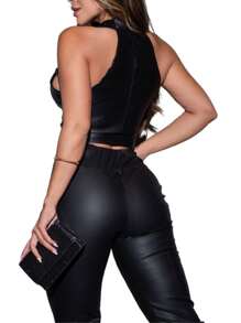 Women Pants - 黑色 - 查看 4