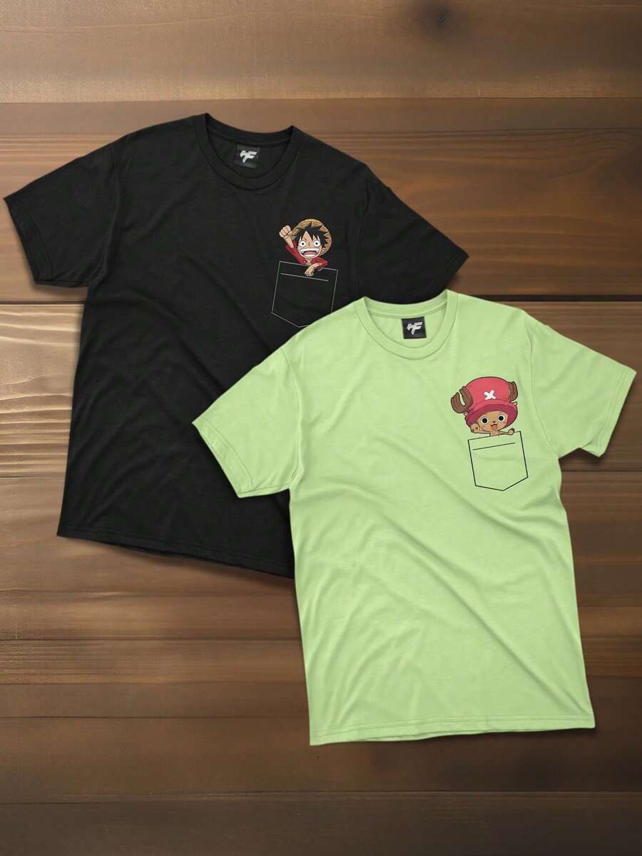 Men T-Shirts - 薄荷綠 - 查看 1