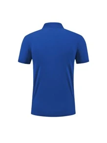 Camisa polo personalizada de estilo novio para hombre - Agrega tu propia imagen, logotipo, personalización con extracción inteligente de imagen, estilo suelto y casual - Azul - Ver 6