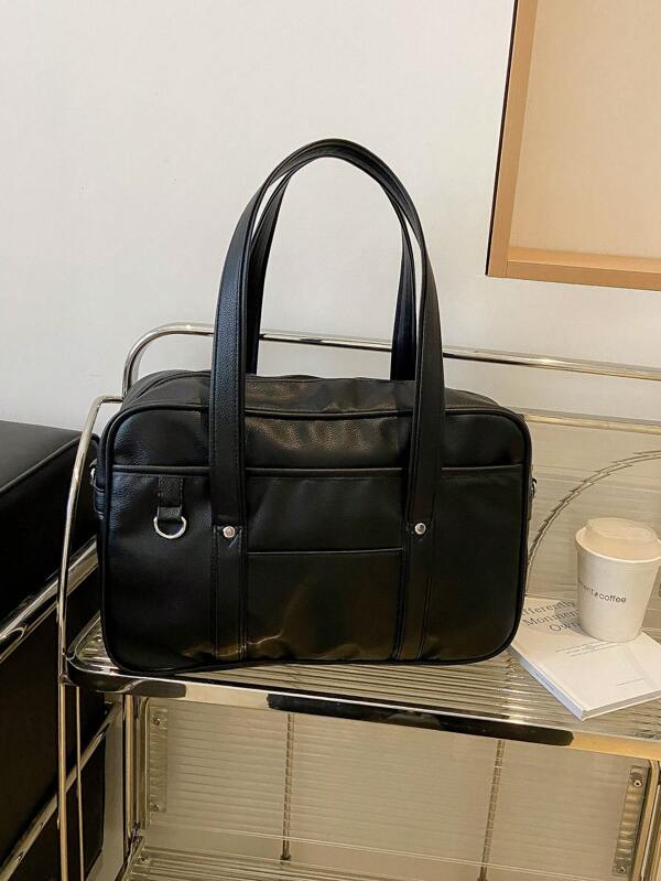 8AM Office OL Tote Bag,Simple & Stylish Women's PU Handbag,Solid Color Personality Large Capacity Shoulder Bag, Literary School Bag & Book Bag For Women Or Students, Perfect For Books, Shopping, Back To School And More, Office Bag & Business Casual Bag For Women, Pefect For Office, Business And Work