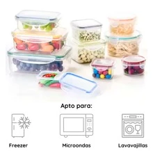 DuVlo Set Of 3 Airtight Transparent Acrylic Plastic Stackable Containers - Blue Round - View 5
