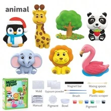 儿童绘画套装和手工套装，儿童陶瓷绘画套装，石膏绘画套装，手工玩具，适合6岁及以上儿童（动物主题）