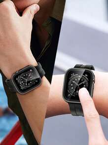 1 pièce Étui de protection pour montre, fabriqué en matériau PC rigide avec des bords 3D, livré avec un protecteur d'écran, convient pour Ultra 2 1 SE S9/8/7/6/5/4/3/2/1 Series, cadeau unisexe pour les amis, accessoires de montre intelligente 38mm 40mm 41mm 42mm 44mm 45mm 49mm