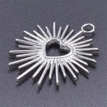 5 szt. Prosty styl hip-hopowy Wisior ze stali nierdzewnej 304 w kształcie serca i cierni DIY Akcesoria do wyrobu biżuterii, platerowany próżniowo 18K, na bransoletki, naszyjniki, kolczyki