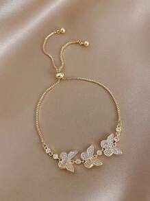 Strass vlinder decor armband