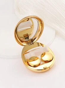 XIANG YU Contact Lens Case Travel Kit Pocket Portable Solid Color Lens Cover Container Beauty Pupil Storage Eye Carry Mirror Lenses Boxes - Metallic Bright Surface - View 12