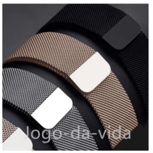 Pulseira Milanês Milanese Metal compatível Apple Watch Series 7 8 ultra 38 40 41 42 44 45 49 mm Relógio Smartwatch-Aço-METAL - roxo colorido - Visão 7