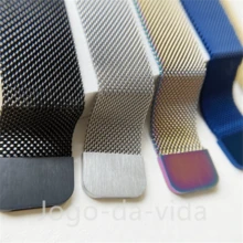 Pulseira Milanês Milanese Metal compatível Apple Watch Series 7 8 ultra 38 40 41 42 44 45 49 mm Relógio Smartwatch-Aço-METAL - roxo colorido - Visão 8