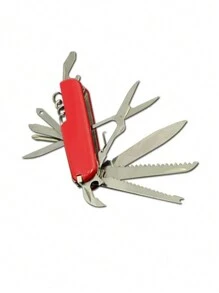 Navaja Tipo Suiza Commando 13 En 1 Acero Inoxidable Multiusos de Bolsillo Con Llavero - Rojo - Ver 2