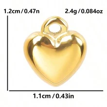 5 szt. Prosty styl hip-hopowy Wisior ze stali nierdzewnej 304 w kształcie serca i cierni DIY Akcesoria do wyrobu biżuterii, platerowany próżniowo 18K, na bransoletki, naszyjniki, kolczyki