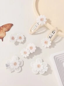 6pcs Girls' Floral Fabric Handmade Hairpins