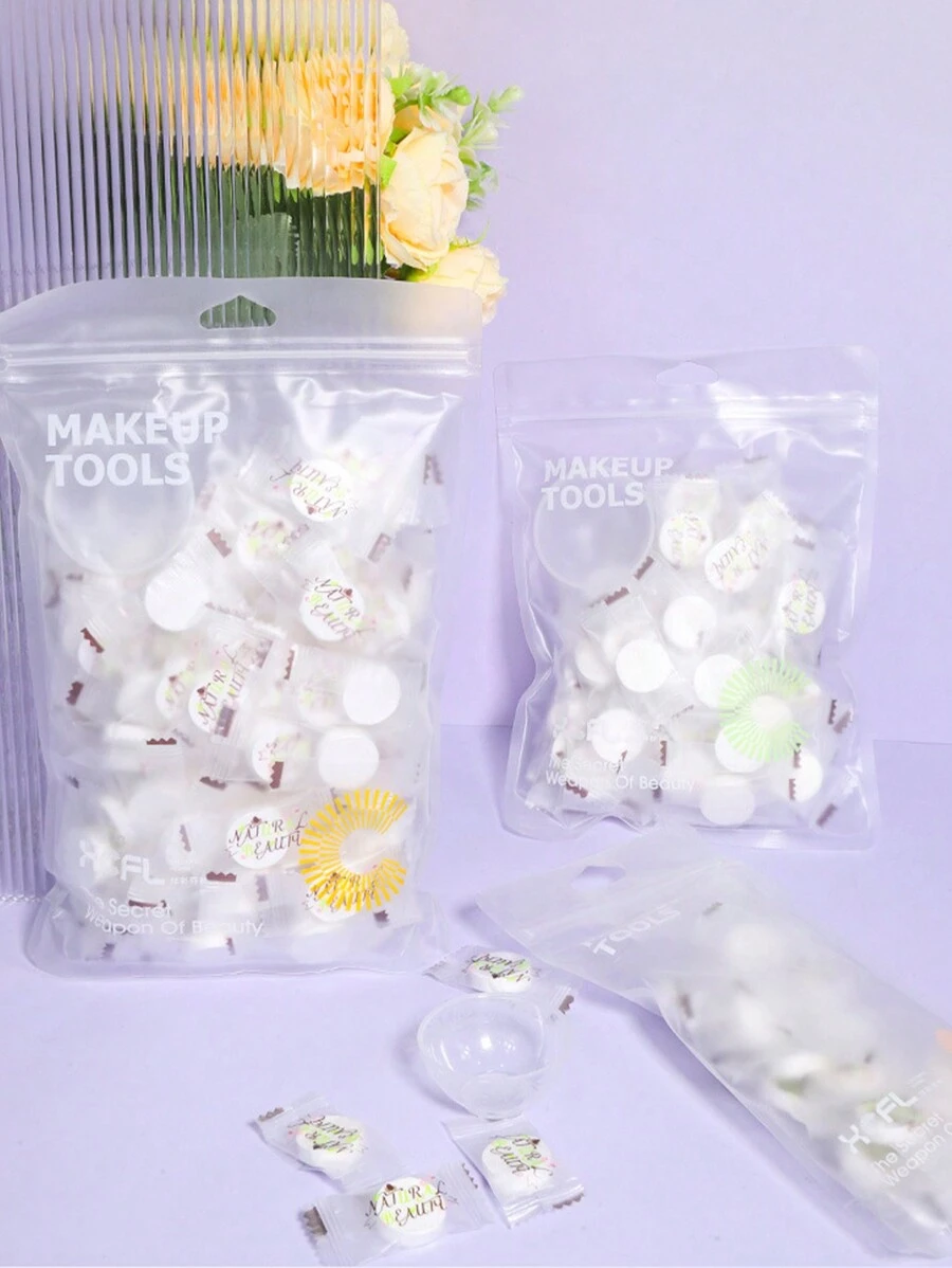 Partículas de mascarilla facial comprimidas, empaque independiente desechable, papel de mascarilla facial comprimido y húmedo, portátil para viajes de negocios - Blanco - Ver 1