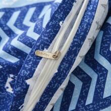 2/3 Pcs Blue And White Multi-Patterned Stripe Patchwork Print Comforter Set, Modern Soft Luxury High-Quality Lightweight Microfiber Bedding, Low Allergenicity And Good Breathability, Suitable For All Seasons Of Spring, Summer, Autumn, And Winter. Double Sided Design, Can Be Hand Washed, Dry Cleaned, Or Machine Washed,