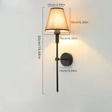 E27/E26 Holder Wall Sconces , Retro Industrial Wall Lamps, Bathroom Vanity Sconces Wall Lighting With White Fabric Shade, Suitable For Bedroom Living Room Corridor Kitchen